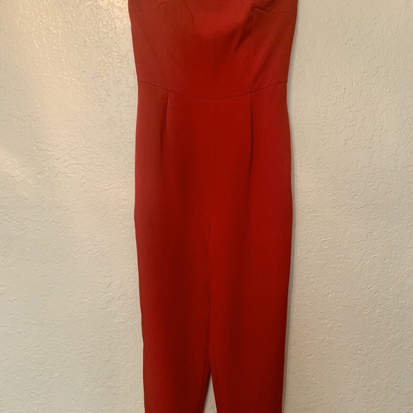 Express cherry red strapless jumpsuit 🍒 - Picture 2 of 4